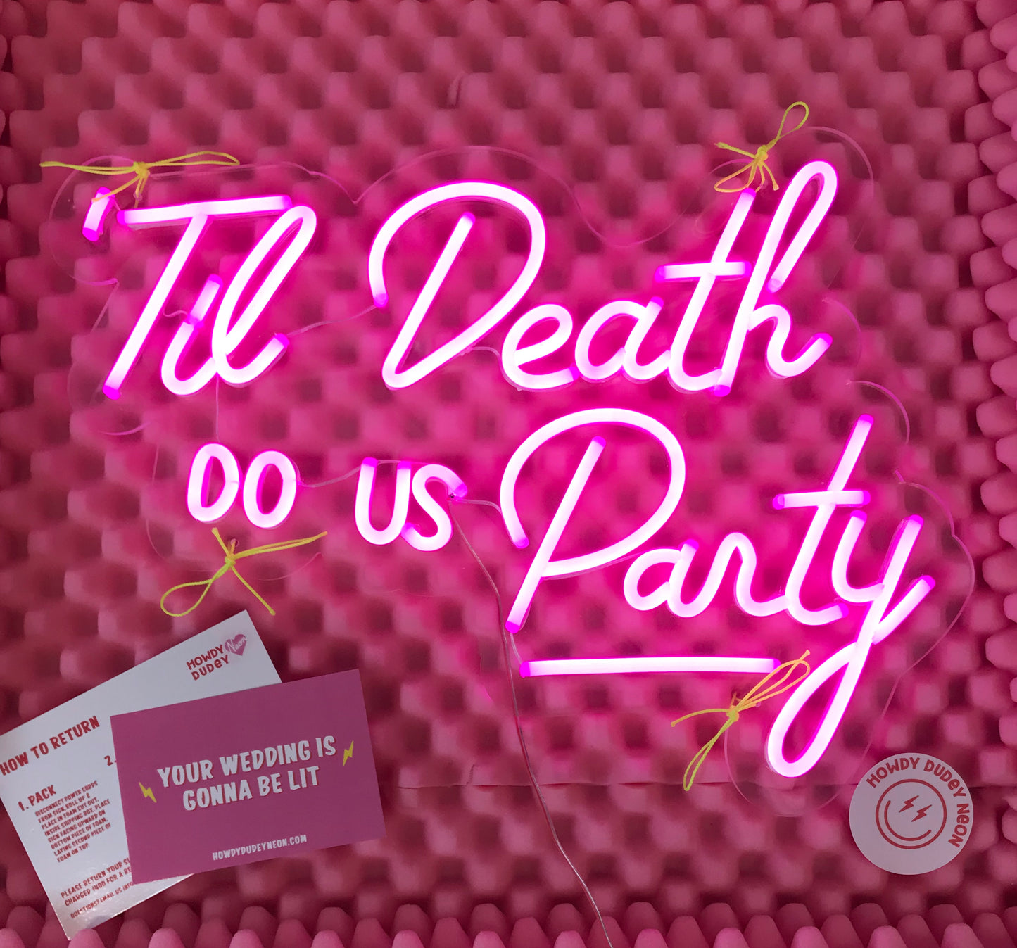 'til death do us party neon sign rental
